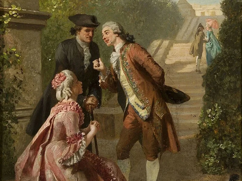 1820-Prudent Louis Leray - Scena in un parco